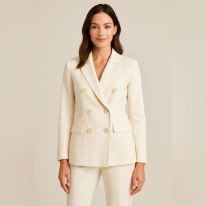 Veronica Beard Ivory Double-Breasted Blazer
